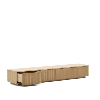 Mobile TV Helvine 4 cassetti di impiallacciatura in rovere 200 x 30 cm FSC 100%