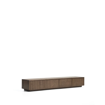 Mobile TV Helvine 4 cassetti in impiallacciato di frassino con finitura noce 200 x 30 cm FSC 100%
