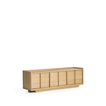 Mobile TV Onix in impiallacciatura di rovere con finitura tono naturale 150 x 47 cm FSC Mix Credit