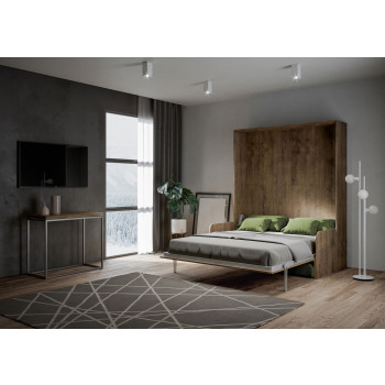 Mod.Kentaro Matrimoniale 160 con Divano - Letto matrimoniale a scomparsa 160 Kentaro con divano bianco frassino, verde