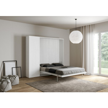 Mod.Kentaro Matrimoniale 160 - Letto matrimoniale a scomparsa 160 Kentaro con colonna bianco frassino