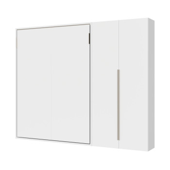 Mod. Versia francese 140 con armadio 2 anta sx-dx - Letto matrimoniale francese a scomparsa 140 Versia con armadio dx 2 ante argilla