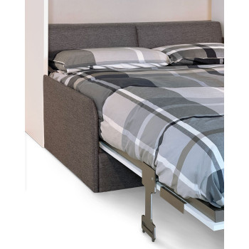 Mod. Versia francese 140 con divano e armadio 1 anta sx-dx - Letto matrimoniale francese a scomparsa 140 Versia con divano e armadio 1 anta sx argilla