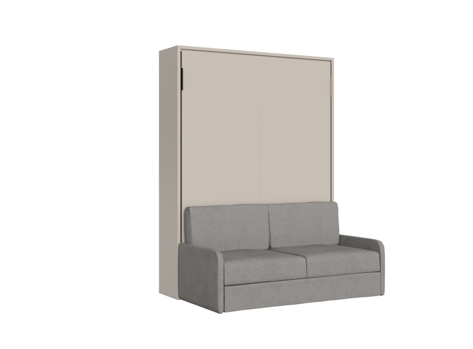 Mod. Versia francese 140 con divano - Letto matrimoniale francese a scomparsa 140 Versia con divano argilla