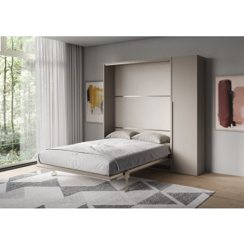 Mod. Versia matrimoniale 160 con armadio 1 anta sx-dx - Letto matrimoniale a scomparsa 160 Versia con armadio 1 anta dx argilla