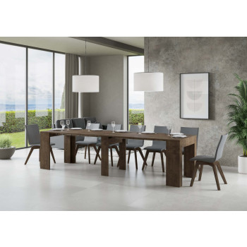 New Consolle Extra - Consolle allungabile 90x49/307 cm Extra bianco frassino allunghe interne