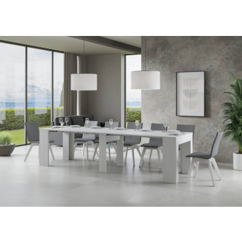 New Consolle Extra - Consolle allungabile 90x49/307 cm Extra bianco frassino allunghe interne