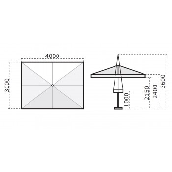 Ombrellone Palladio Telescopic 3x4 m C3040 PAT Scolaro