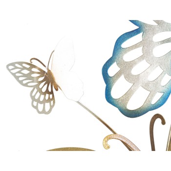 PANNELLO DA MURO BUTTERFLIES ORO/CELESTE C