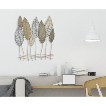 PANNELLO IN FERRO E LEGNO FOGLIE -C-