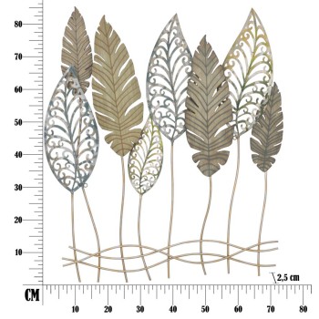 PANNELLO IN FERRO E LEGNO FOGLIE -C-