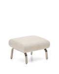 Poggiapiedi Amsen beige con gambe in acciaio inox spazzolato 68 x 55 cm