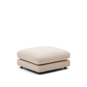 Poggiapiedi Gaia in ciniglia beige FSC Mix Credit 90 x 90 cm