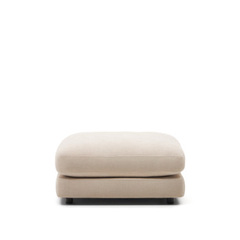 Poggiapiedi Gaia in ciniglia beige FSC Mix Credit 90 x 90 cm