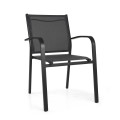 Poltrona alluminio Sullivan impilabile antracite cm61x56h43/60/84