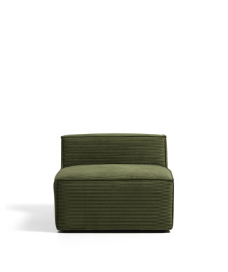Poltrona Blok in velluto a coste spesso verde 90 cm FSC Mix Credit