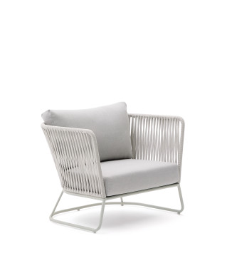 Poltrona da esterno Saconca in corda e acciaio zincato