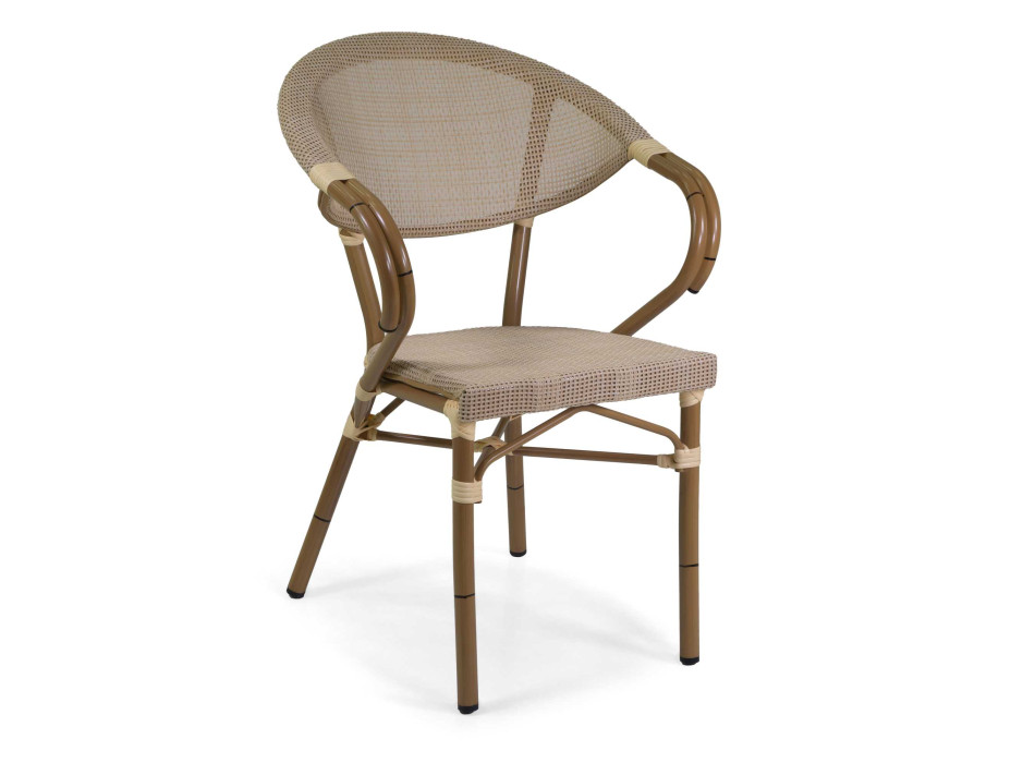 Poltrona Francese alluminio textilene naturale cm58x59h45/82 Vacchetti