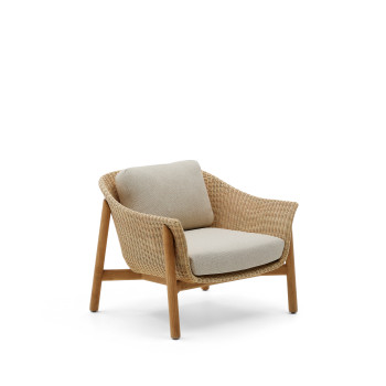 Poltrona Galea in legno massello di teak e rattan sintetico FSC 100%