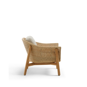 Poltrona Galea in legno massello di teak e rattan sintetico FSC 100%