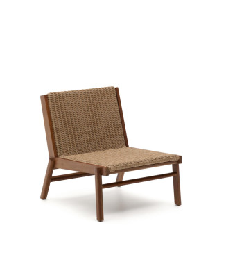 Poltrona Itani in legno massiccio di acacia e rattan sintetico FSC 100%