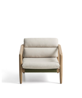 Poltrona Menfi in legno massiccio di acacia e corda verde FSC 100%