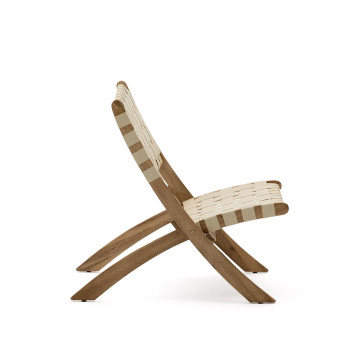 Poltrona pieghevole Chabeli in legno di acacia e corda