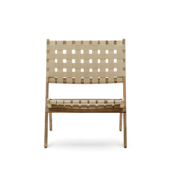 Poltrona pieghevole Chabeli in legno di acacia e corda