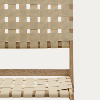 Poltrona pieghevole Chabeli in legno di acacia e corda