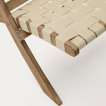 Poltrona pieghevole Chabeli in legno di acacia e corda