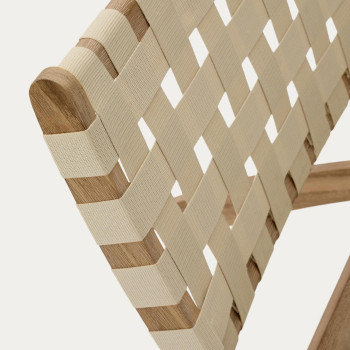 Poltrona pieghevole Chabeli in legno di acacia e corda