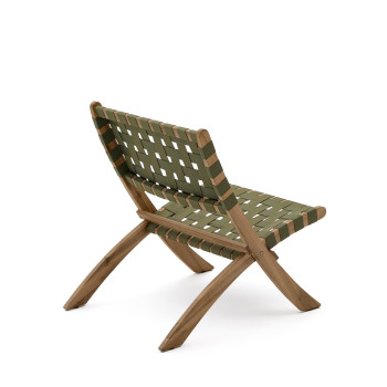 Poltrona pieghevole Chabeli in legno di acacia e corda
