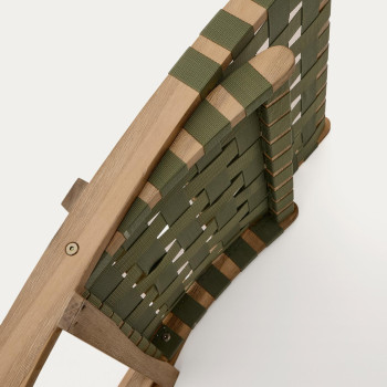 Poltrona pieghevole Chabeli in legno di acacia e corda