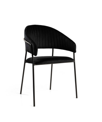 Poltrona velluto Chloe nero struttura nero