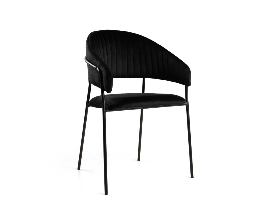 Poltrona velluto Chloe nero struttura nero