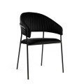 Poltrona velluto Chloe nero struttura nero