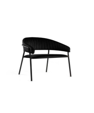 Poltrona velluto Chloe nero struttura nero