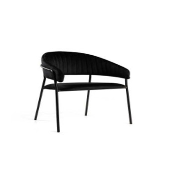 Poltrona velluto Chloe nero struttura nero