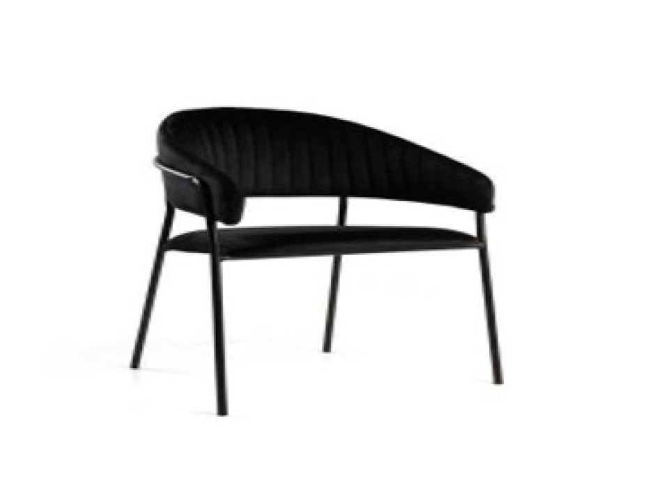 Poltrona velluto Chloe nero struttura nero