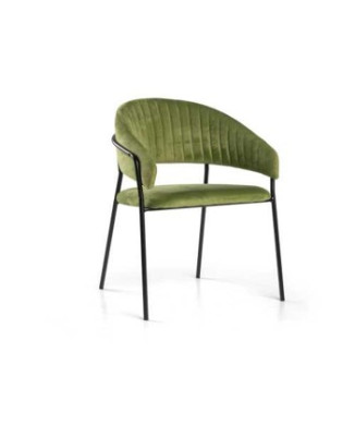Poltrona velluto Chloe verde struttura nero Vacchetti