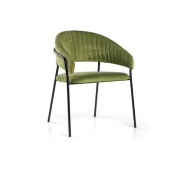 Poltrona velluto Chloe verde struttura nero Vacchetti