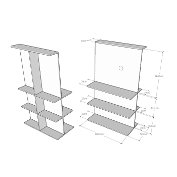 Porta TV Loki - Porta tv Loki B Antracite spatolato