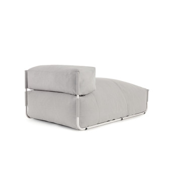 Pouf divano modulare longue outdoor Square grigio chiaro alluminio bianco 165x101cm