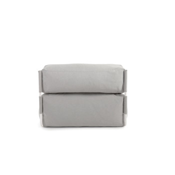 Pouf divano modulare longue outdoor Square grigio chiaro alluminio bianco 165x101cm