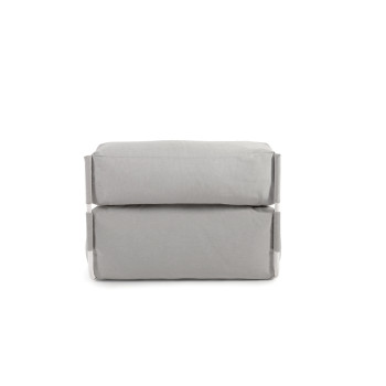 Pouf divano modulare longue outdoor Square grigio chiaro alluminio bianco 165x101cm