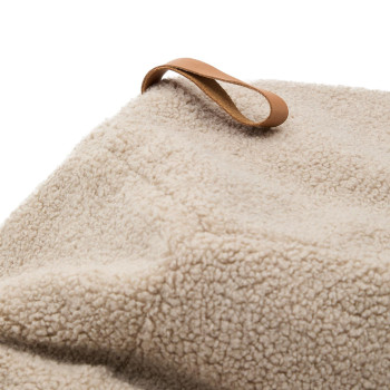 Pouf Vicka tessuto bouclé beige Ø 70 cm