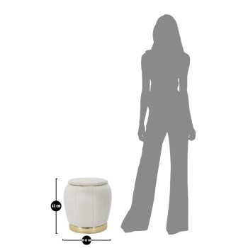 PUFF/CONTENITORE PARIS CREMA/GOLD