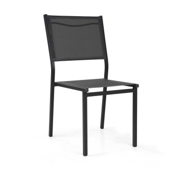 Sedia alluminio Sullivan impilabile antracite cm55x46h43/88 Vacchetti