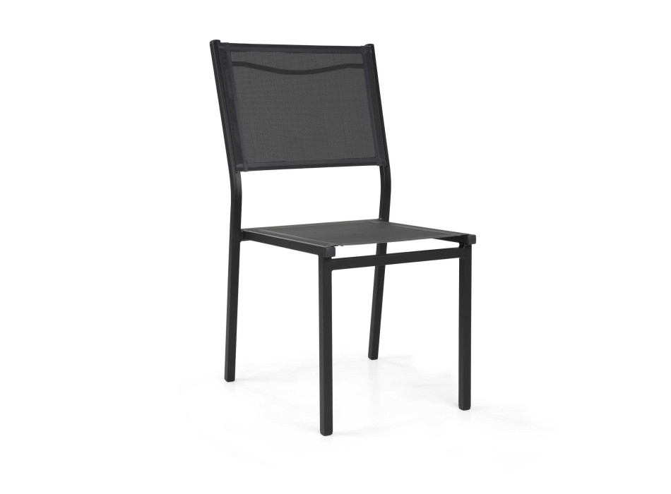 Sedia alluminio Sullivan impilabile antracite cm55x46h43/88 Vacchetti