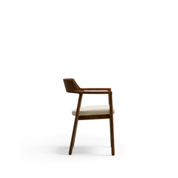 Sedia Alocs sfoderabile ciniglia beige legno massiccio di rovere noce FSC Mix Credit